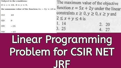 LPP For CSIR NET JRF| optimization problem for csir net jrf |linear programming problem for Gate