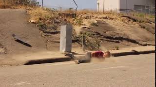 Allfails Guy Skateboard Jump Hill Fail Hits Head On Curb Cement