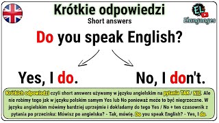 Krótkie odpowiedzi czyli mów naturalnie po angielsku - Short answers in English | Nauka Angielskiego
