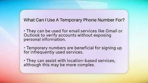 What Can I Use A Temporary Phone Number For? - Everyday-Networking