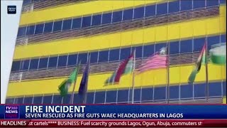 fire incident; seven rescued as fire guts WAEC headquarters in Lagos