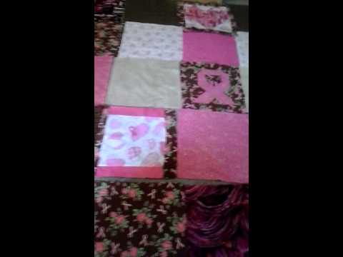 Large Pink Ribbon Breast Cancer Survivor Quilt