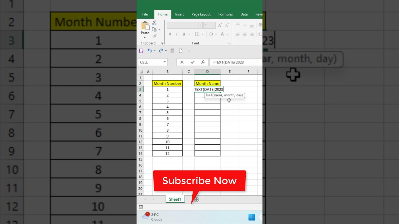 Convert Month Number To Month Name In Excel excel function YouTube Convert Month Number To Month Name In Excel excel function YouTube