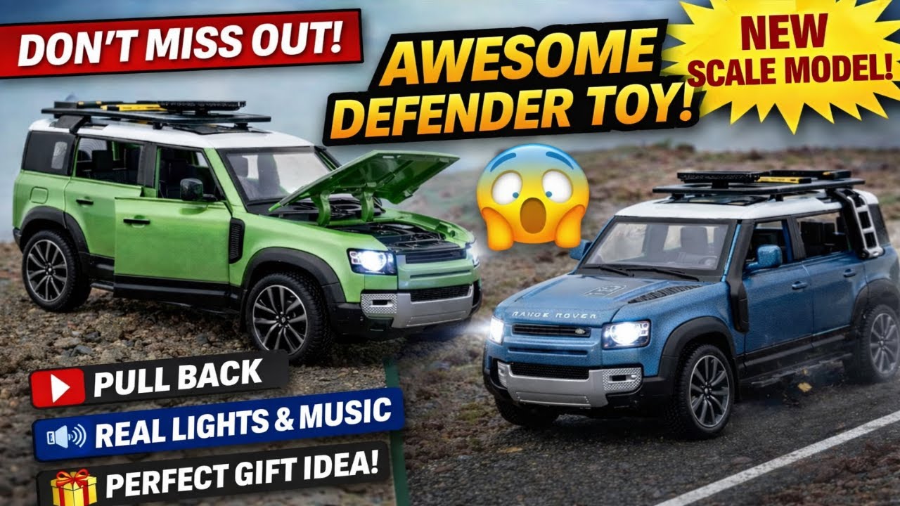 REALISTIC DEFENDER TOY 🚙 | PREMIUM METAL TOY CAR | PULL BACK • LIGHTS • MUSIC 