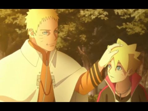 Naruto hugs Boruto and tells him he will always protect him (Naruto and Boruto)
