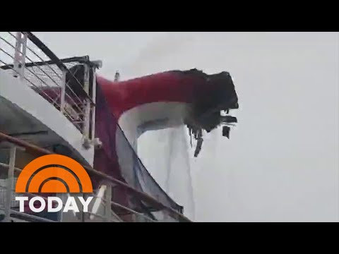 Carnival ship catches fire at sea after possible lightning strike