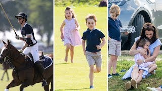 Kate Middleton With Prince George and Princess Charlotte at Polo Match | 2018