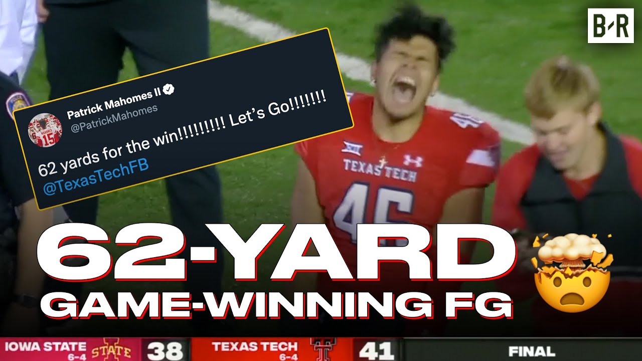 Texas Tech's Walk-Off 62-Yard Field Goal is Must-Watch Football