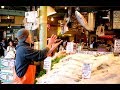 Flying Fish throwing attraction at Pike Place Market in Seattle, WA