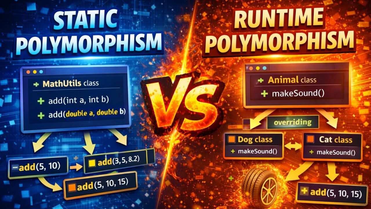 Static Polymorphism and Runtime Polymorphism | Compile Time & Runtime ...
