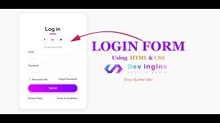How to create login form HTML and CSS with source code | Sign In Form Design -DevIngine