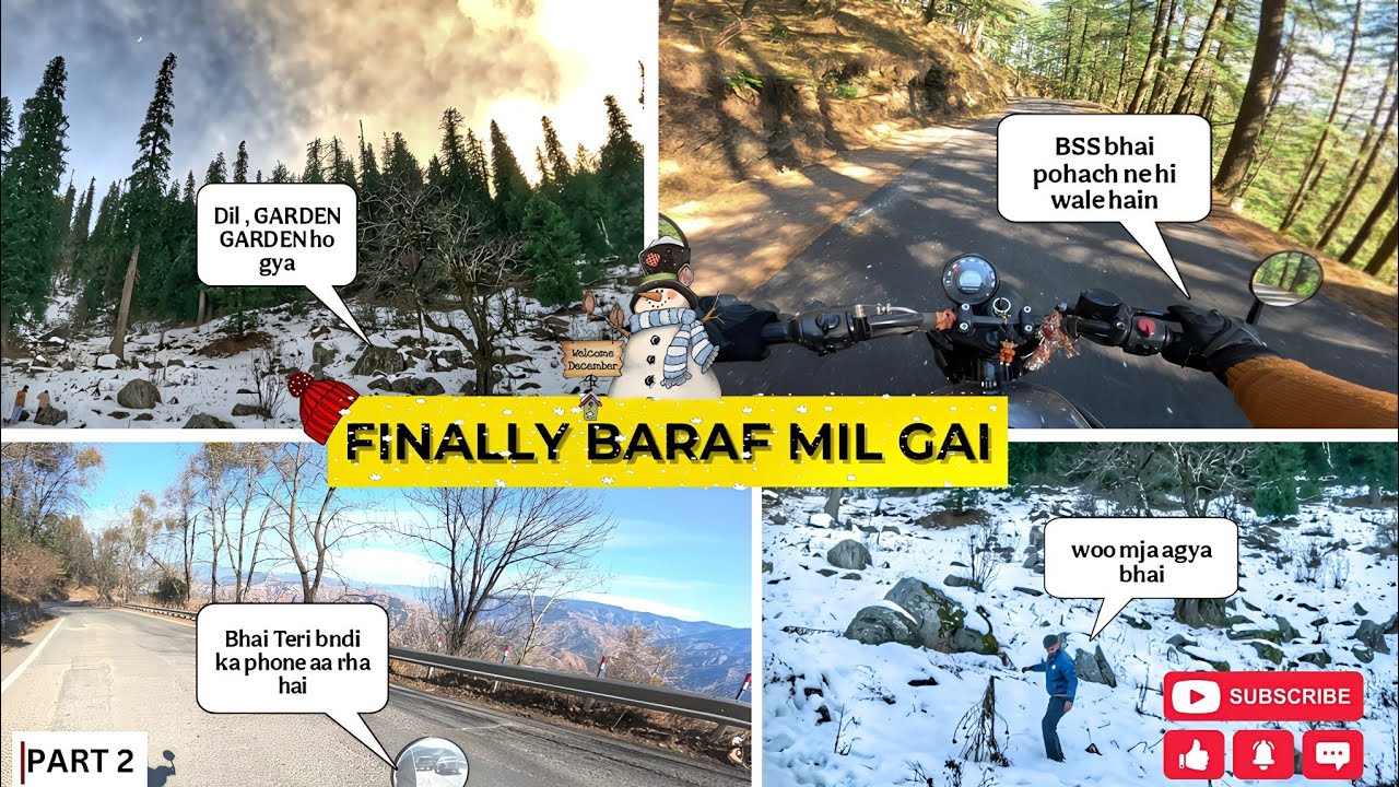 Chandigarh to Narkanda on Bike Ride 🏍️ | Hunter 350 | Narkanda Best place to visit in winters