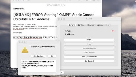 [SOLVED] ERROR: Starting "XAMPP" Stack: Cannot Calculate MAC Address
