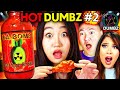 Trying Da Bomb Hot Wings and Answering Basic Questions! | Hot Dumbz