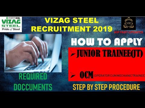 HOW TO APPLY VIZAG STEEL PLANT RINL JUNIOR TRAINEE AND OCM APPLICATION||IN TELUGU