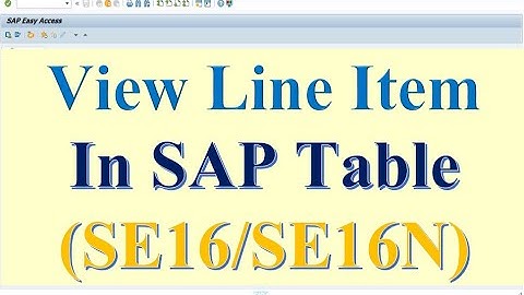 How to View GL line item in SAP Table