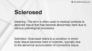 Sclerosed Meaning