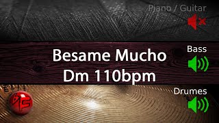 Video thumbnail of "Besame Mucho in Dm - Backing Track for Piano / Guitar practice (110bpm)"