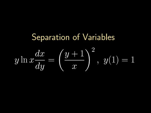 Separation Of Variables Yln X Dx Dy Y 1 X 2 Youtube Separation Of Variables Yln X Dx Dy Y 1 X 2 Youtube
