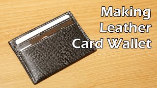 64 [Leather Craft] Making Leather Card Wallet / [가죽공예] 가죽 카드지갑 만들기 / Free  Pattern - Youtube