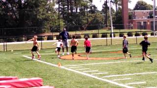 2014 Mike Minter Football Camp - Dylan receives touchdown pass from Mike Minter