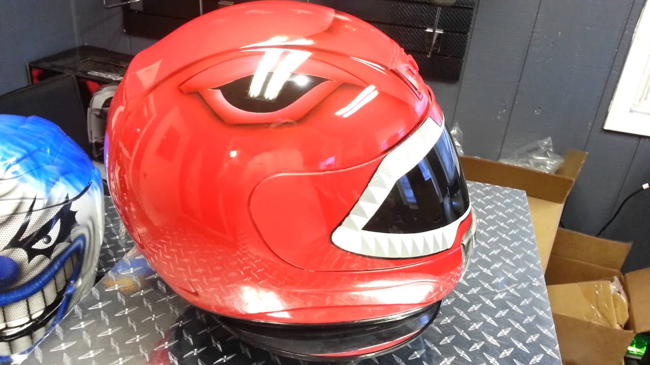 Custom painted airbrushed Power Ranger helmet red YouTube