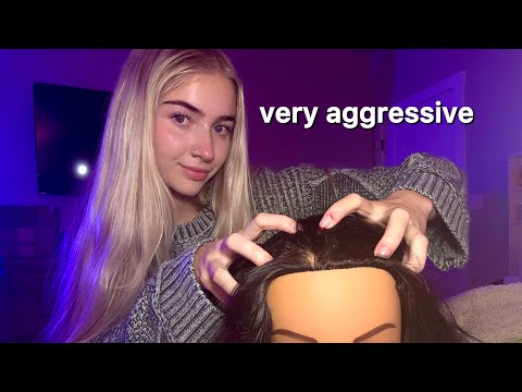 ASMR Actually Aggressive Scalp Scratching and Head Massage 