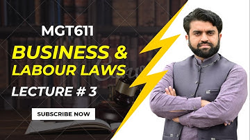 MGT611 || Lesson 3 || Classification & Sources of Law || Business & Labour Laws || Short Lecture