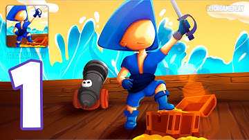 Captains Idle Gameplay Walkthrough Part 1 - Tutorial Upgrade Pirates Raft (Android,iOS)