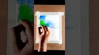 Easy oil pastel scenery painting with me.#drawingtutorial  #oilpasteldrawing