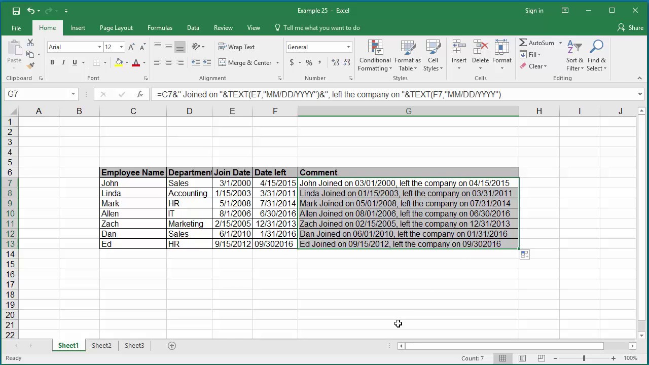 how-to-concatenate-a-date-with-text-in-excel-2016-youtube