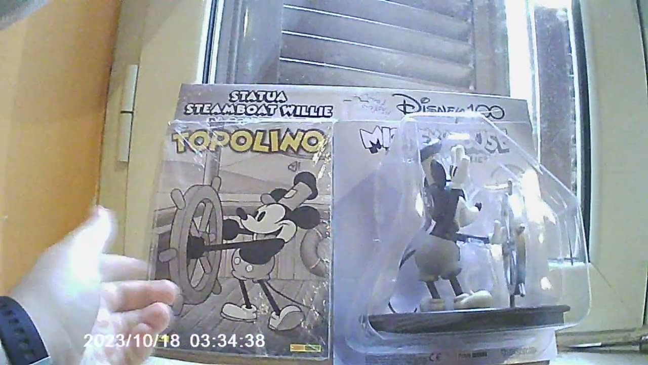 Unboxing Francobollo celebrativo in metallo di Steamboat Willie e statua di Steamboat Willie