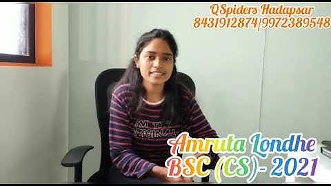 QSPIDERS/JSPIDERS HADAPSAR STUDENT GOT PLACED AS SOFTWARE ENGINEER, CONGRATULATIONS AMRUTA