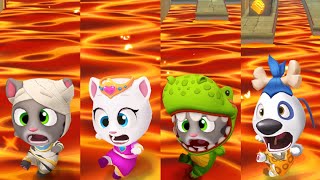 Talking Tom Gold Run All Characters in Lava Down Funny Fails & Falls Moment Gameplay