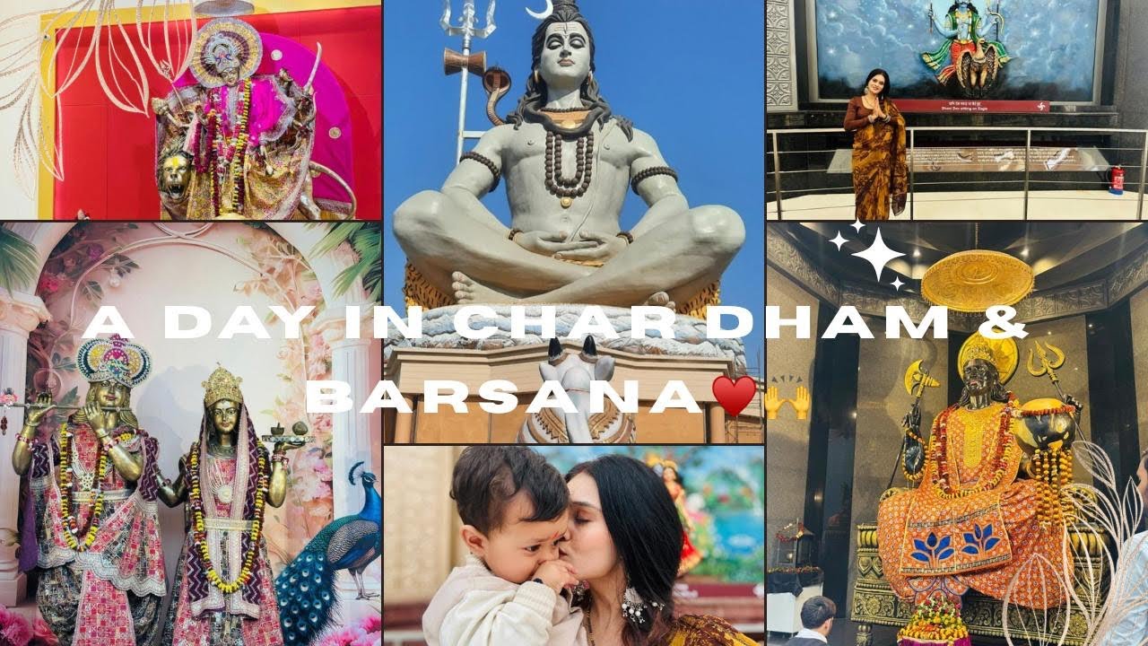 A Day in Char Dham & barsana 🙌🏻❤️/ humne kiye Radha rani ke darshan 🥹❤️||Tanya Mavi||
