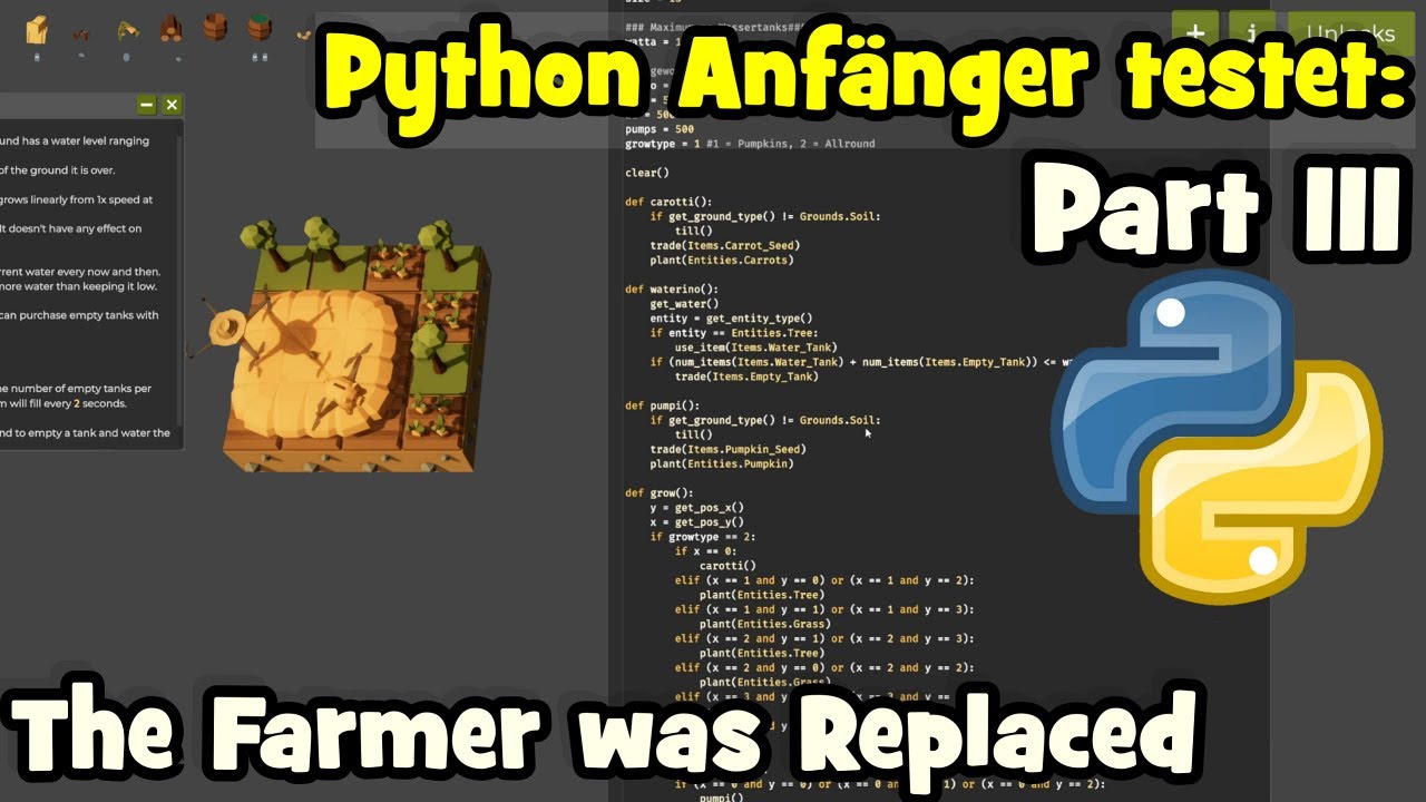 Farmer Python Game 03 | Python Anfänger testet 'The Farmer Was Replaced' | Programmier ...
