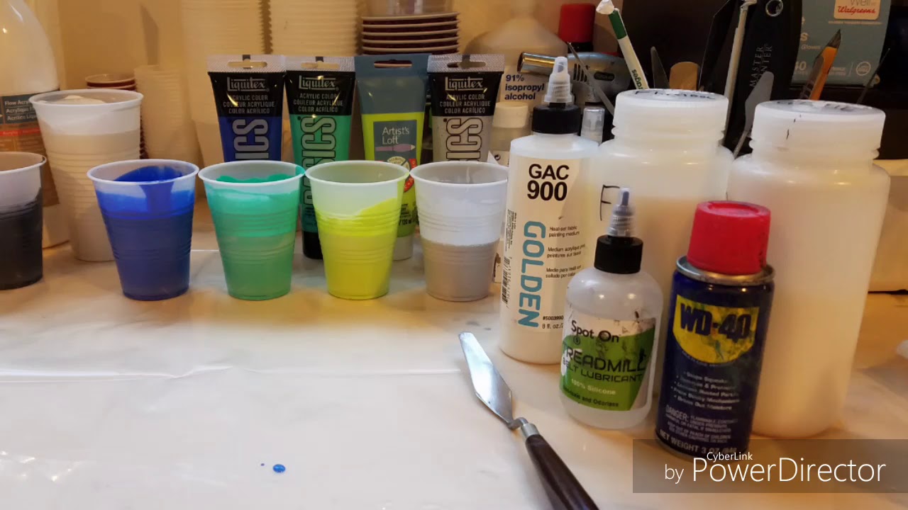 Fluid acrylic triple dirty pour flip cup negative space painting by Sea ...