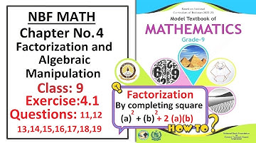 Math Class 9 (NBF) Exercise 4.1 Questions 10,11,12,13,14,15,16,17,18,19  -  Solution – (FBISE)