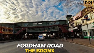 Driving Fordham Road Bronx New York 4K