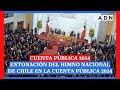 La entonación del himno nacional de Chile en la Cuenta Pública 2024