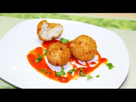 Cheesy Rice Balls Recipe from Leftover Rice | Arancini Recipe