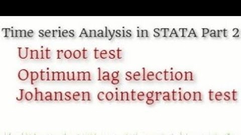 STATA: Time series analysis Part 2: Johansen cointegration test