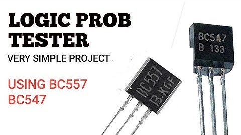 simple project. simple logic probe tester uin BC547, bc557.
