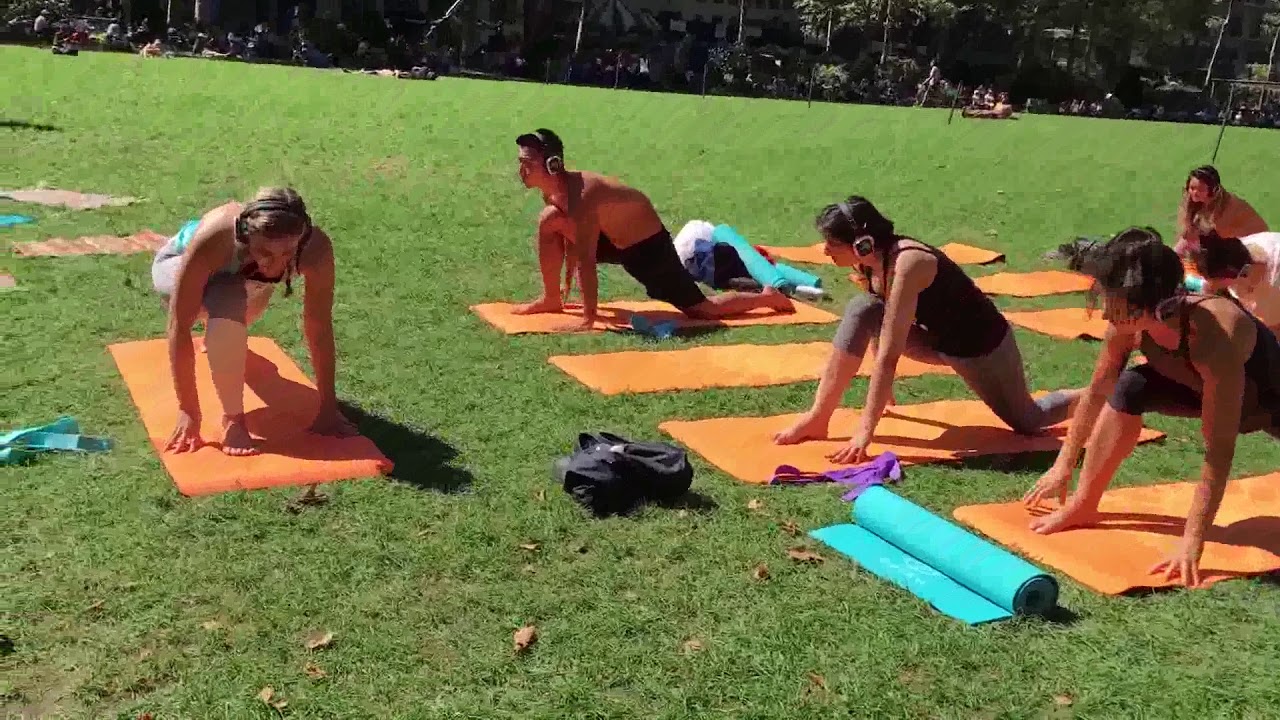 Silent Disco Yoga At Bryant Park