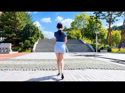 [4K] 파란색 오피스 미니스커트 룩북 (모델 서아)