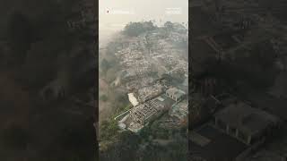 Drone video shows destruction from Palisades Fire