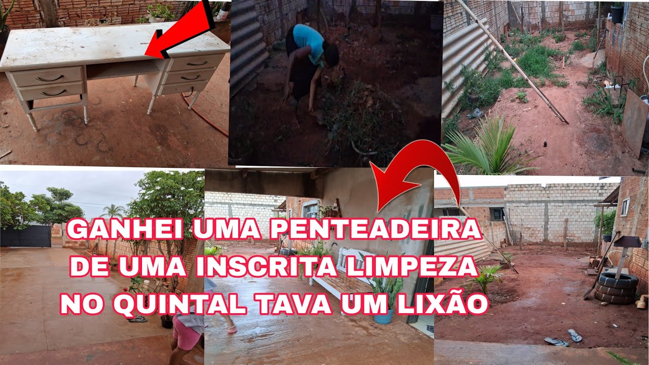 GANHEI UMA PENTEADEIRA DE UMA INSCRITA LIMPEZA NO QUINTAL TAVA UM LIXÃO AGORA TUDO LIMPINHO 