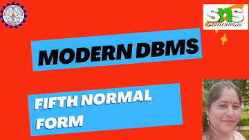 P.Revathi | AP | AI & DS | Fifth Normal Form | MDBMS | SNS Institutions