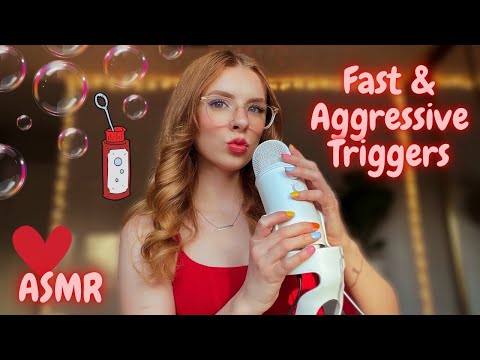 ASMR | Fast & Aggressive Triggers (mouth sounds, hand movements, tapping, personal attention)