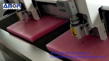 Oscillating knife cutting machine with double-head for EPE foam cutting